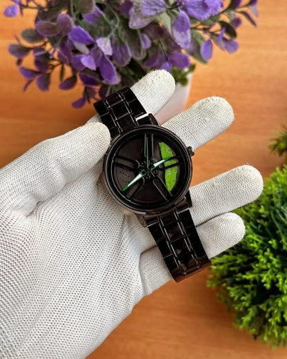 Black Rotatable Rim Watch for Men